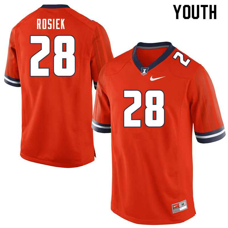 Youth #28 Dylan Rosiek Illinois Fighting Illini College Football Jerseys Sale-Orange